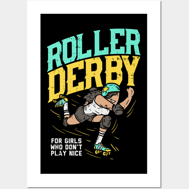 Roller Derby Tshirt I roller skating Wall Art by biNutz